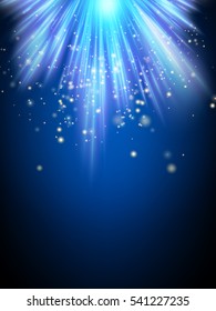 Abstract magic light background. Blue holiday burst. EPS 10 vector file included