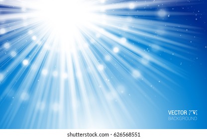 Abstract magic light background. Blue holiday burst Effect Realistic Design Elements. Modern Background. Vector Illustration.