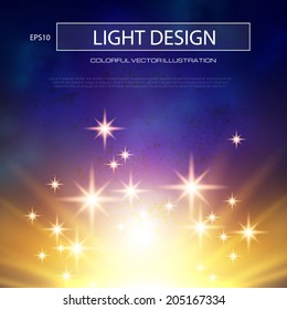 Abstract magic light background. Vector illustration