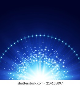Abstract magic light background. Vector illustration 