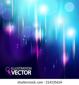 Abstract magic light bokeh background. Vector illustration 