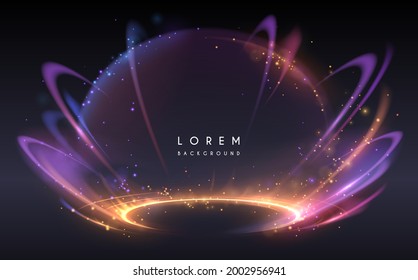 Abstract magic light effect on black background