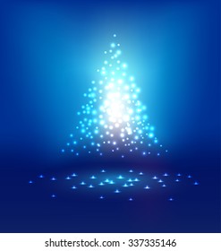 Abstract magic  Light on Blue background for Christmas day
