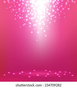 Abstract magic light on pink background