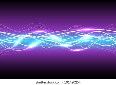 Abstract magic light on purple, vector illustration, eps10