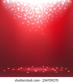 Abstract magic  Light on red background for Christmas