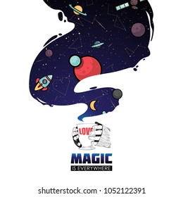 Abstract magic space illustration. Vector collection.