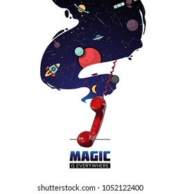 Abstract magic space illustration. Vector collection.