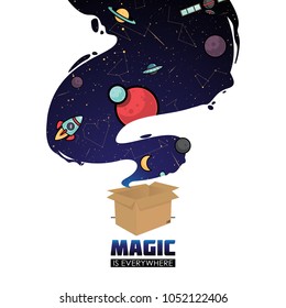 Abstract magic space illustration. Vector collection.