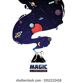 Abstract magic space illustration. Vector collection.