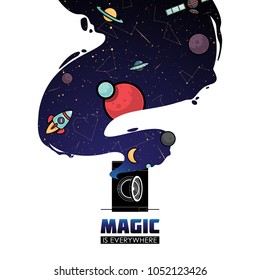 Abstract magic space illustration. Vector collection.
