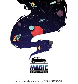 Abstract magic space illustration. Vector collection.