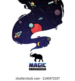 Abstract magic space illustration. Vector collection.