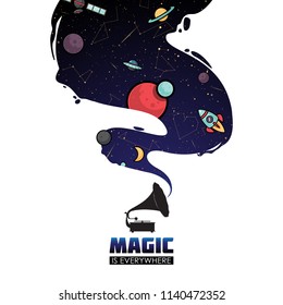 Abstract magic space illustration. Vector collection.