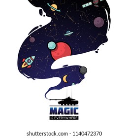 Abstract magic space illustration. Vector collection.