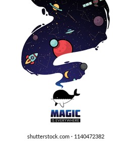 Abstract magic space illustration. Vector collection.
