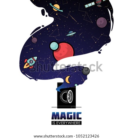 Abstract magic space illustration. Vector collection.

