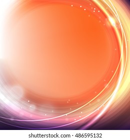 Abstract magic sparkling background with waves and flecks in bright and dark colors flat vector illustration