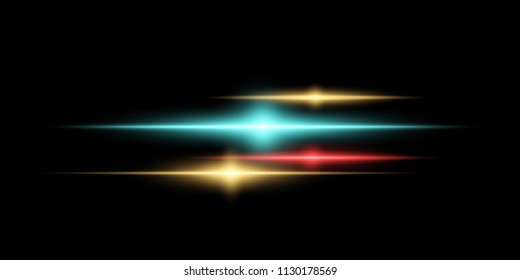 Abstract magic stylish light effect on a transparent background. Multicolored flares. Vector illustration. EPS 10