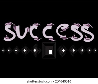 abstract magic success text on a black background