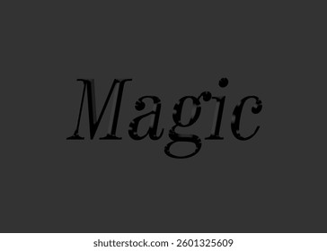 Abstract Magic Text Effect Design Black Background