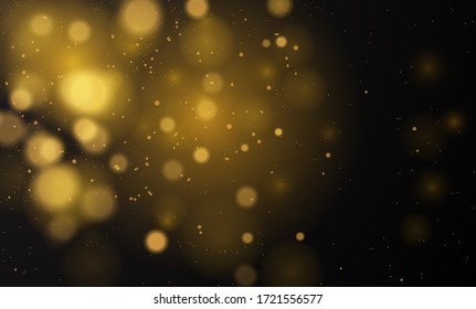 Abstract magical background with bokeh lights effect, black and white, silver, gold glitter for Christmas, for your banner, post