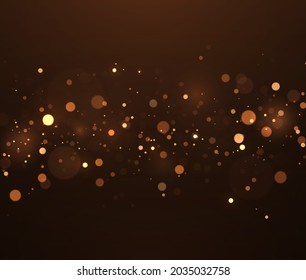 Abstract magical bokeh lights effect background. Sparkling magical dust particles. Glitter and elegant for Christmas.