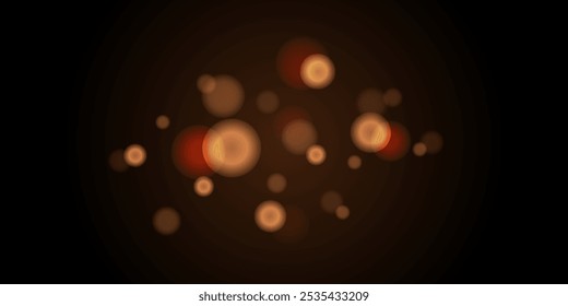 Abstract magical bokeh lights effect background, black, gold glitter for Christmas, for your banner, poster