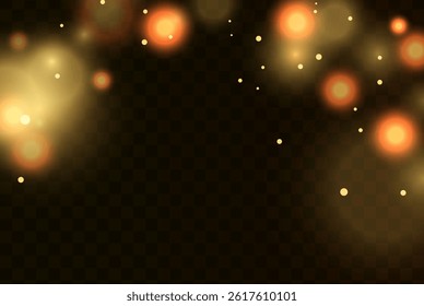 Abstract magical bokeh lights effect background, black, gold glitter for Christmas, for your banner, post