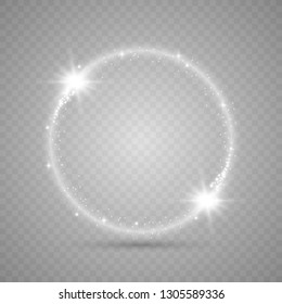 	
Abstract magical glowing golden banner.Magic circle. Merry Christmas. Round gold shiny frame with light bursts. Gold dust on celebratory banner