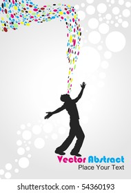 abstract magical power young man illustration
