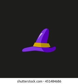 abstract magical purple hat on black background.