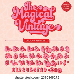 Abstract the magical vintage script retro font template 