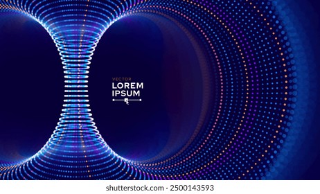 Abstract Magnetic Field Visualization. Gravity. Gravitational Waves Concept. Physical Technology Futuristic Background. Science Tech Bg. Vector Illustration.