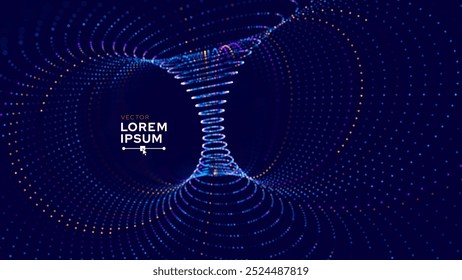 Abstract Magnetic Field Visualization. Gravity. Gravitational Waves Concept. Physical Technology Futuristic Background. Science Tech Bg. Vector Illustration.