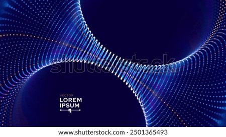 Abstract Magnetic Field Visualization. Gravity. Gravitational Waves Concept. Physical Technology Futuristic Background. Science Tech Bg. Vector Illustration.