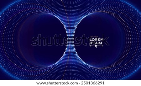 Abstract Magnetic Field Visualization. Gravity. Gravitational Waves Concept. Physical Technology Futuristic Background. Science Tech Bg. Vector Illustration.