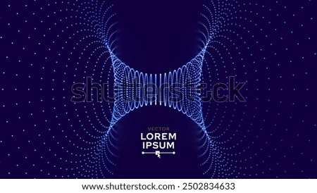 Abstract Magnetic Field Visualization. Gravity. Gravitational Waves Concept. Physical Technology Futuristic Background. Science Tech Bg. Vector Illustration.