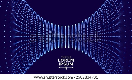 Abstract Magnetic Field Visualization. Gravity. Gravitational Waves Concept. Physical Technology Futuristic Background. Science Tech Bg. Vector Illustration.