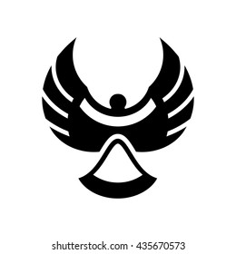 Abstract magpie bird silhouette vector illustration isolated on white background.