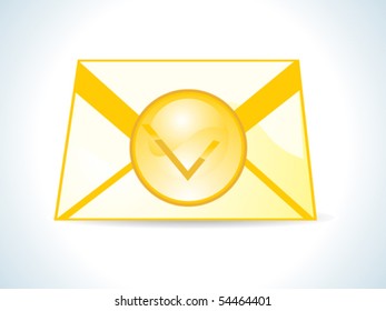 abstract mail icon with blue back ground