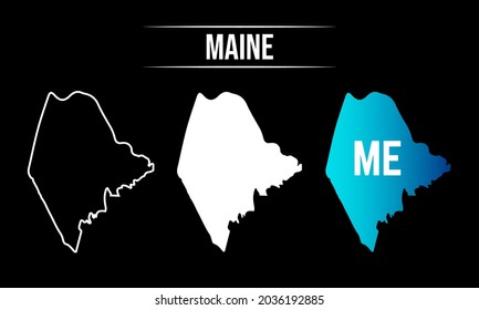 Abstract Maine State Map Design