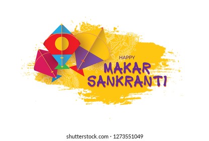 Abstract Makar Sankranti Background Template Vector Illustration