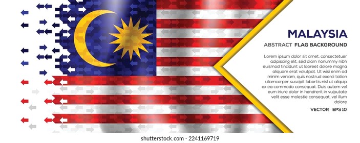 Resumen Bandera de Malasia Banner y fondo con forma de flecha concepto de inversión de intercambio comercial