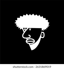 Abstrato masculino face vetor ilustração com cabelo afro
