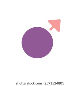 Abstract male gender sign. Simple modern artistic illustration.