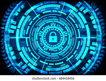 Abstract Malware Ransomware virus encrypted files with keypad gears blue background. Vector illustration cybercrime and cyber security concept.