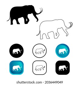 Abstract Mammut Animal Icon Set
