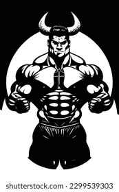 Abstract Man Bodybuilder Silhouette Logo