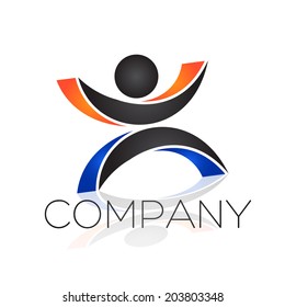 abstract man and bridge logo